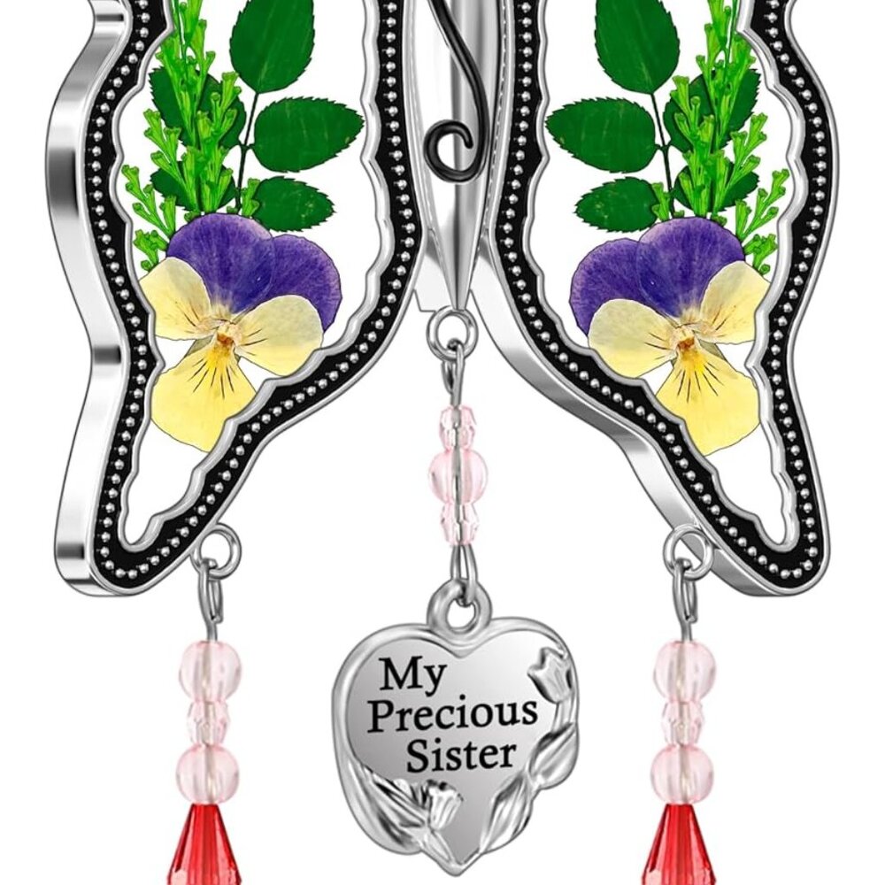 Butterfly Suncatcher Stained Glass Window Hanging Wind Chime X001Y14F7J - Picture 2 of 9